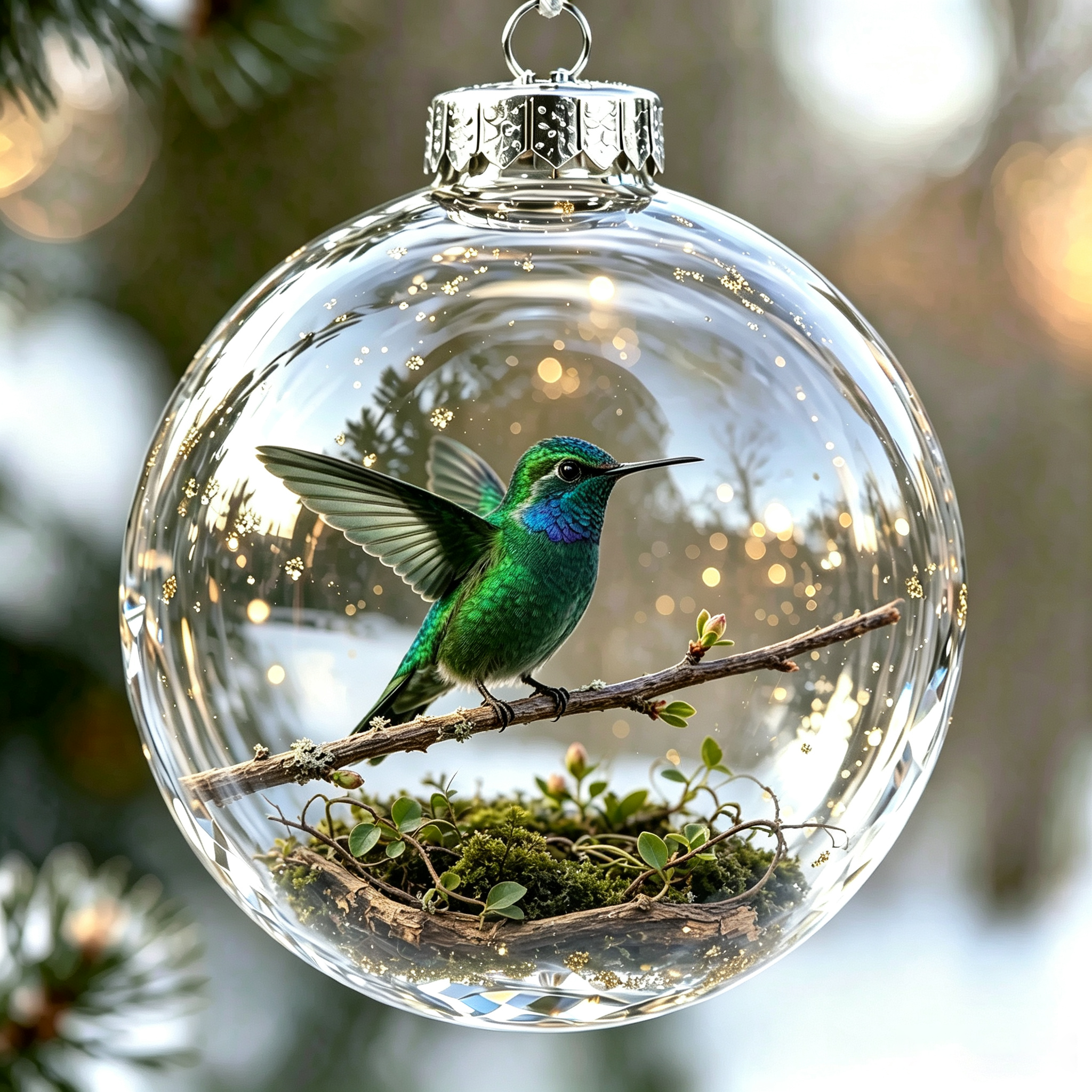 🦜Hummingbird Holiday Ornament