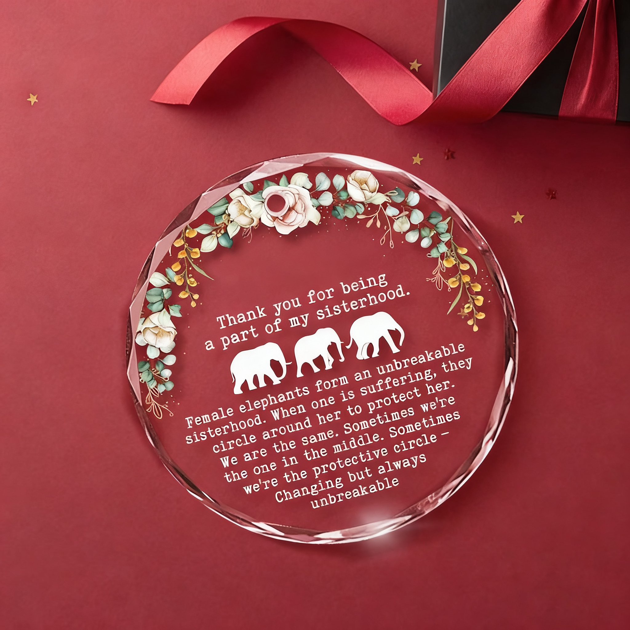 Elephant Sisterhood Ornament - Elephant Friendship Gifts