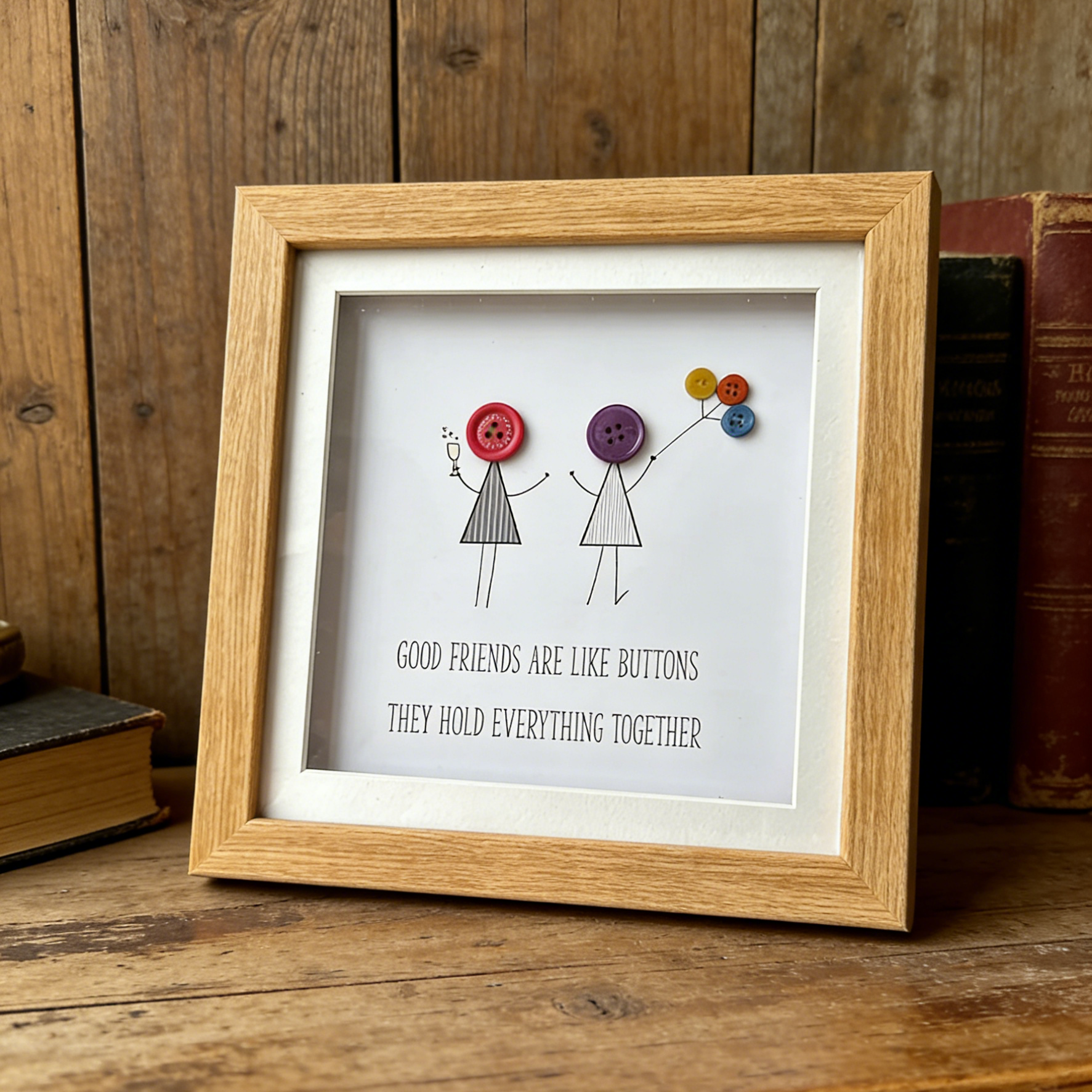 Friendship Button frame - Friendship gifts