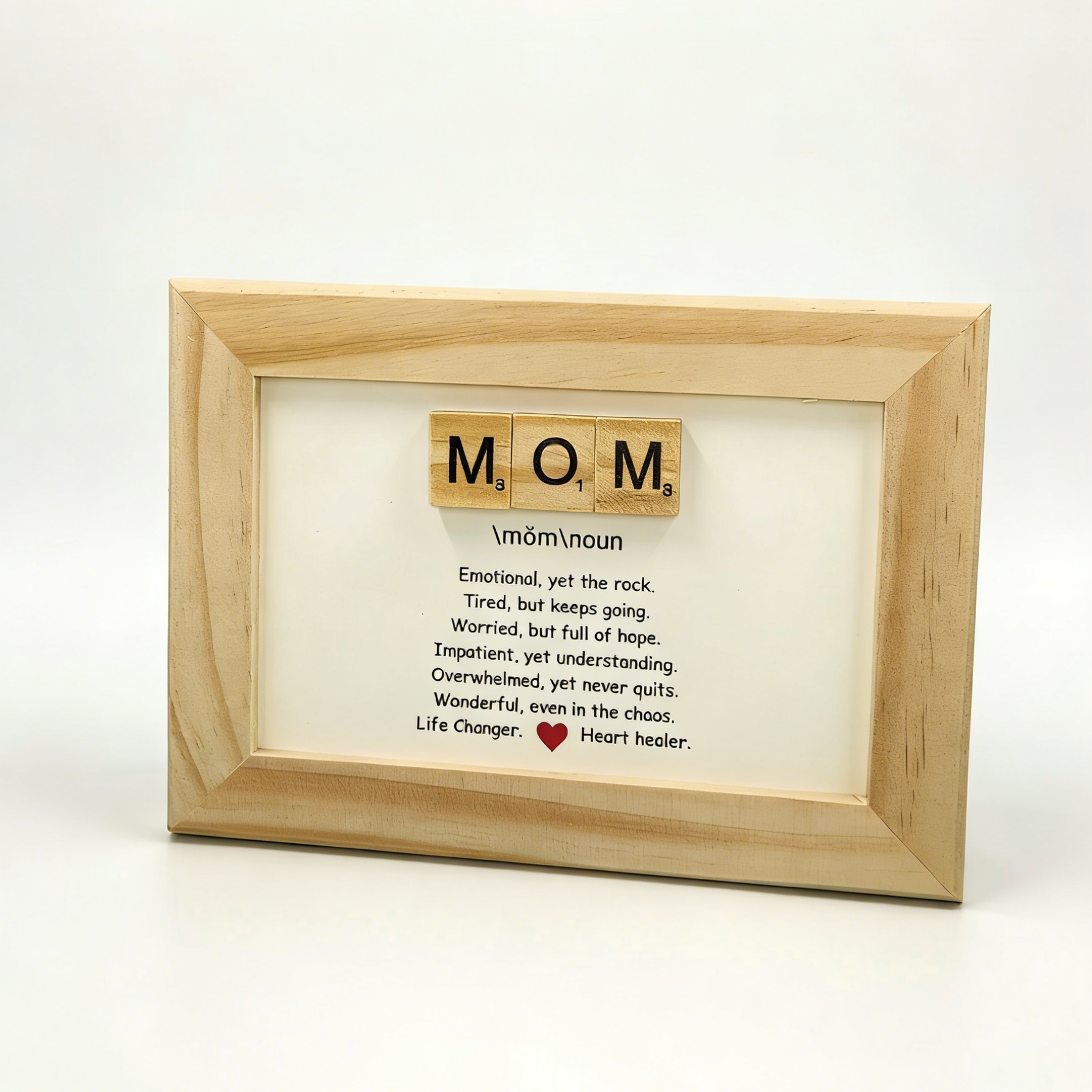 Mom Scrabble Tiles Wood Frame