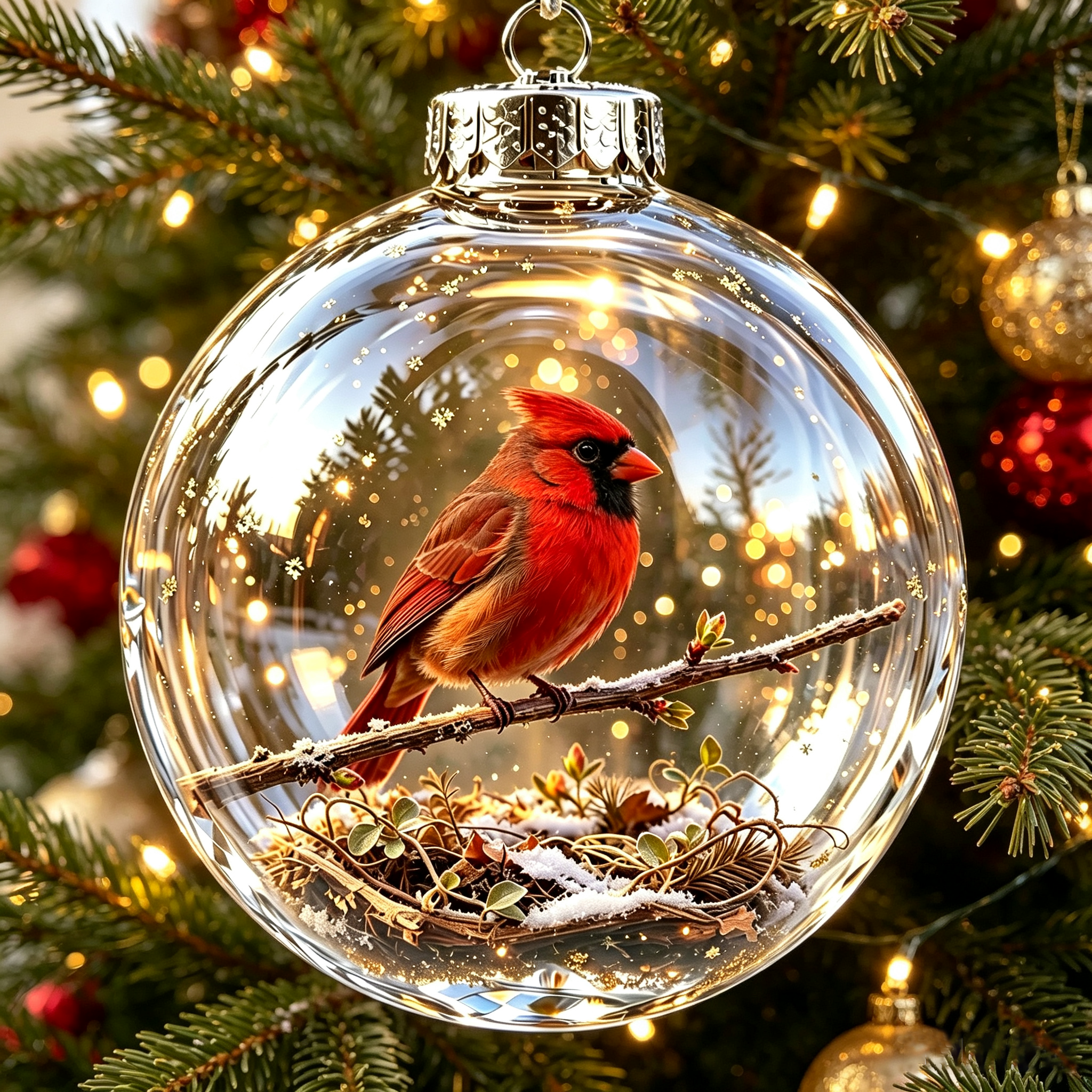 🐦Cardinal Holiday Ornament