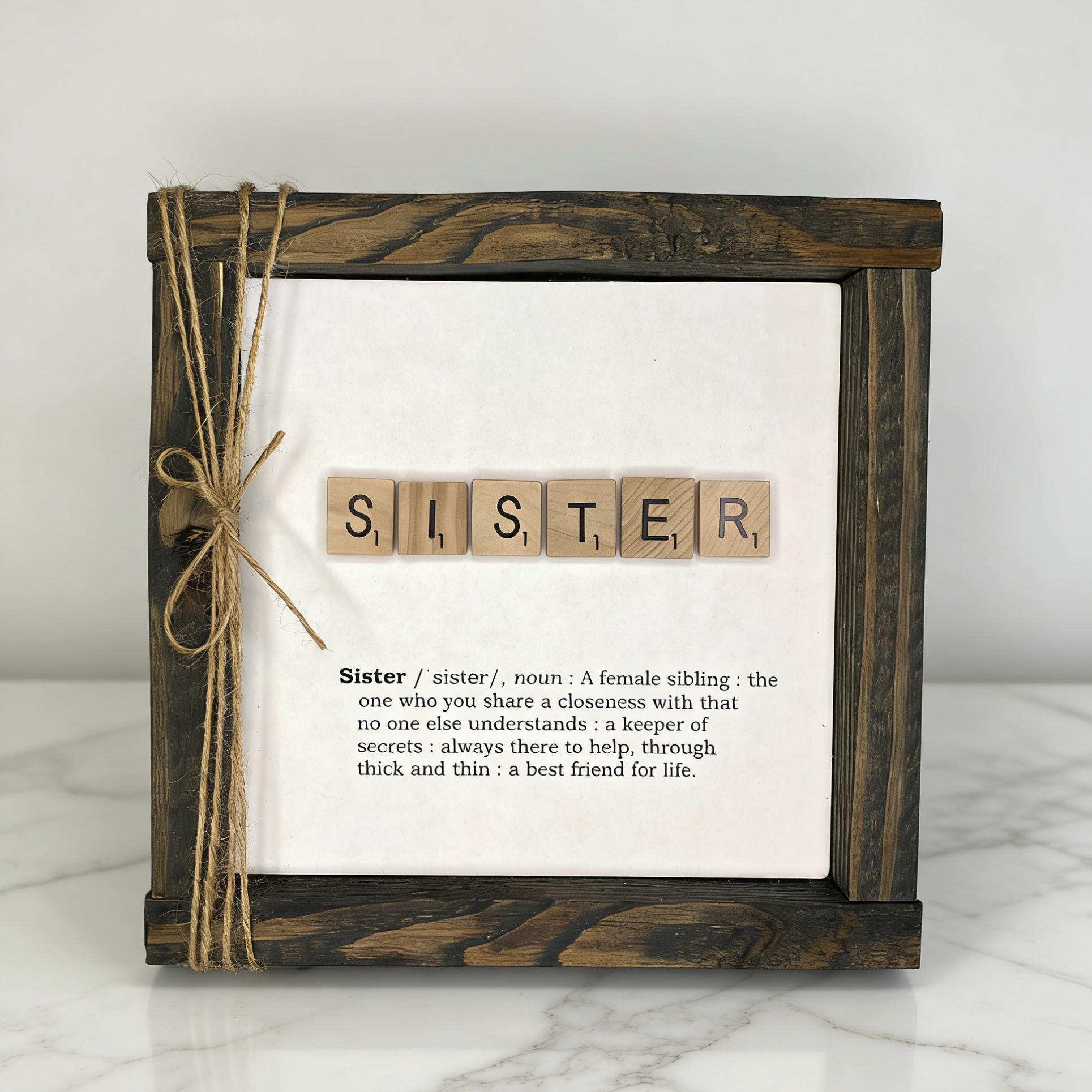 Sister Scrabble Wood frame