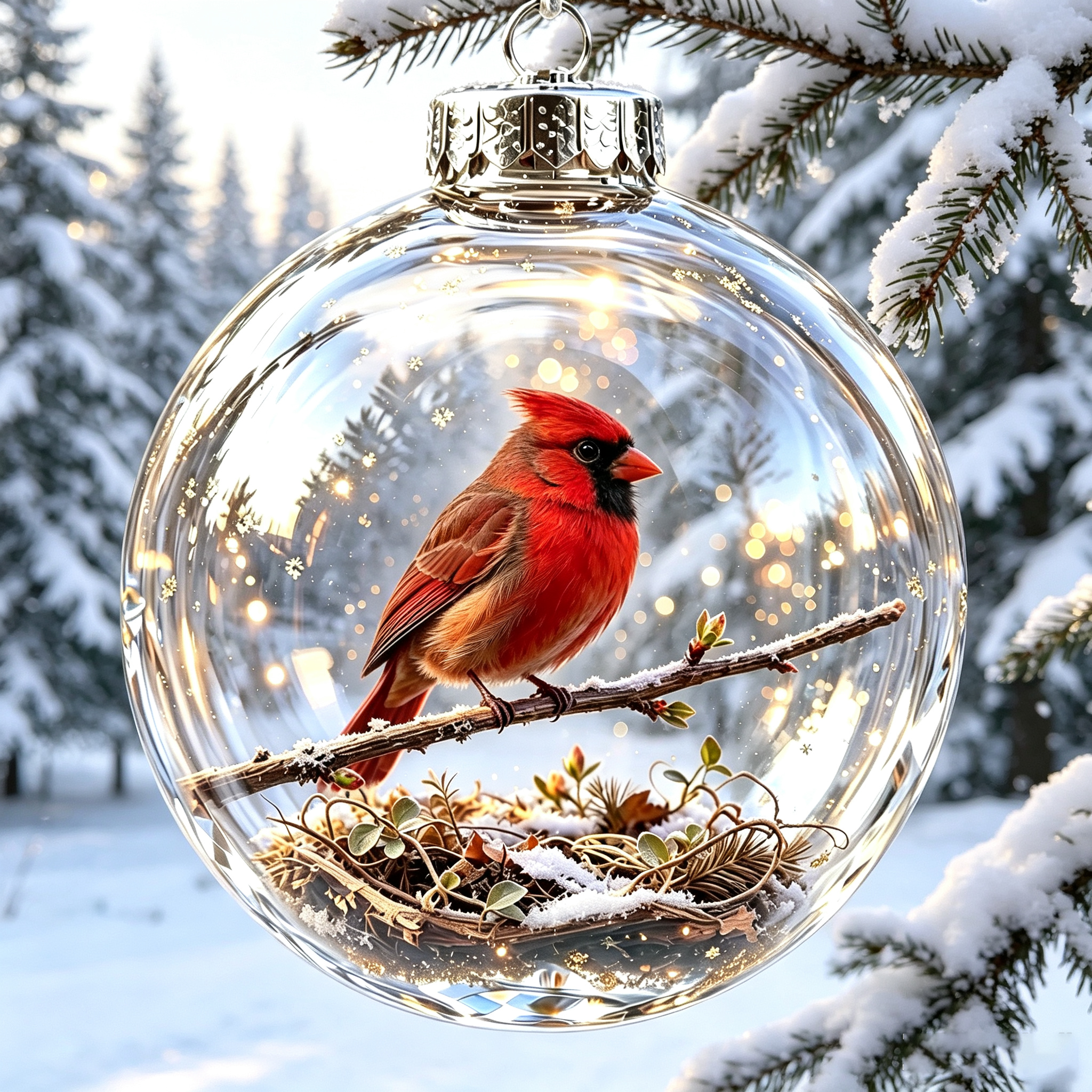 🐦Cardinal Holiday Ornament
