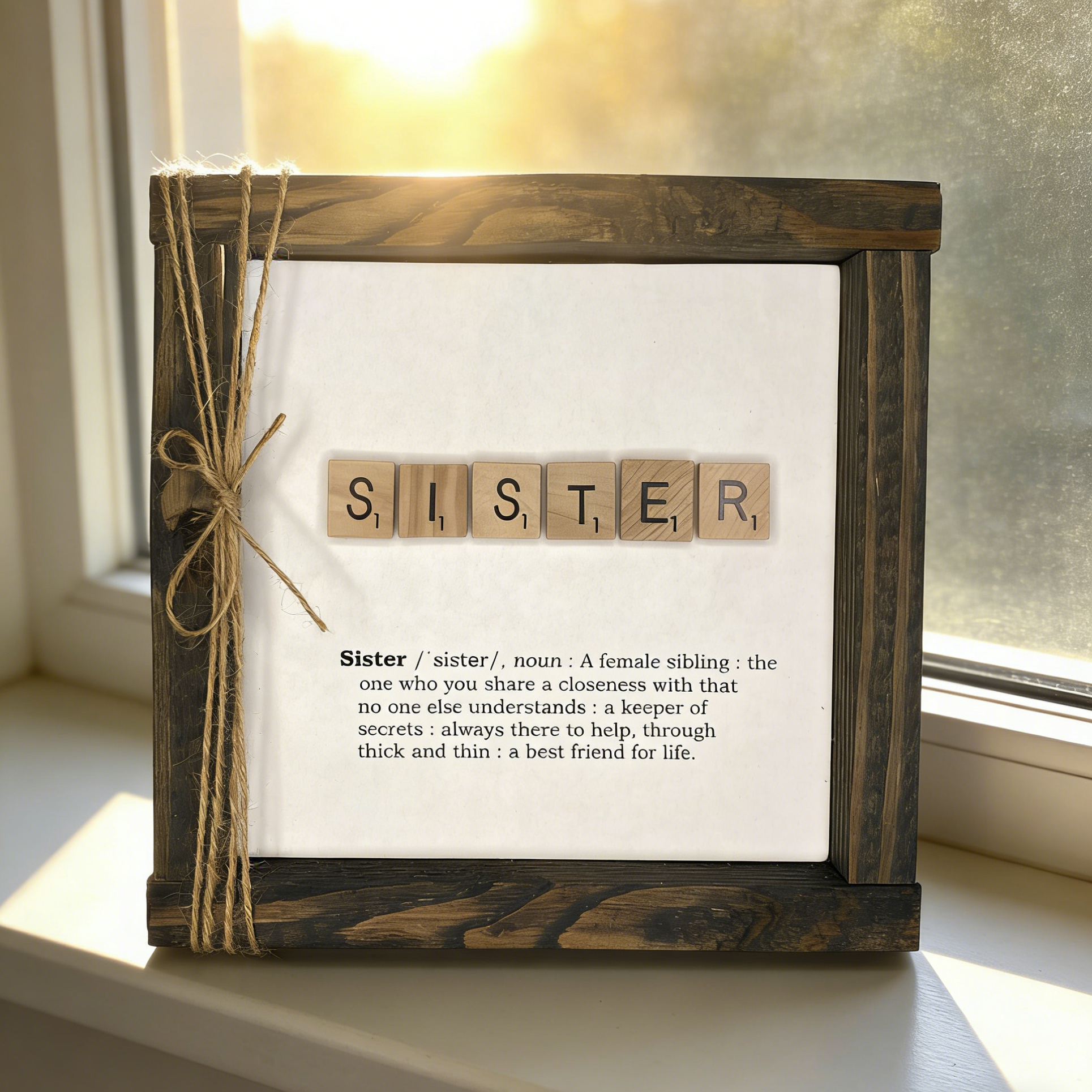 Sister Scrabble Wood frame