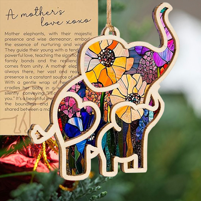 🐘Motherhood Elephant Ornament with Story Card • Sisterhood Gifts for Women Tribe💟