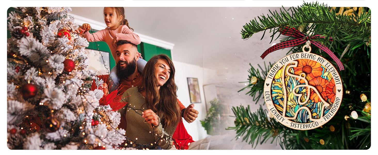 Best Friend Gifts for Women - Elephant-Themed Friendship Ornaments for Christmas Tree 4