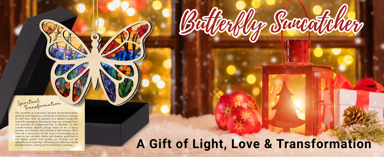 Wrappiness Butterfly Suncatcher Ornament with Story Card, Friendship Gifts for Women Friends
