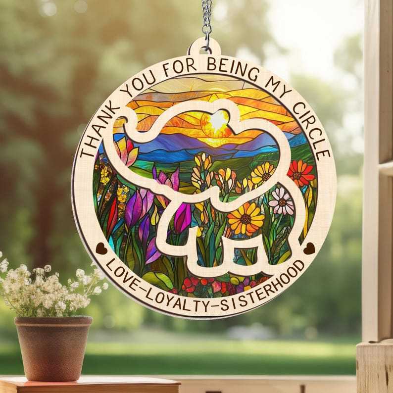 Elephant Friendship Suncatcher Ornament - Sisterhood Ornament