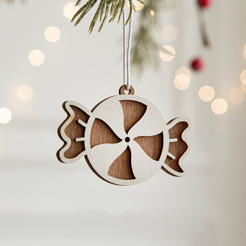 🌲Eight wooden ornaments in different styles.🌲