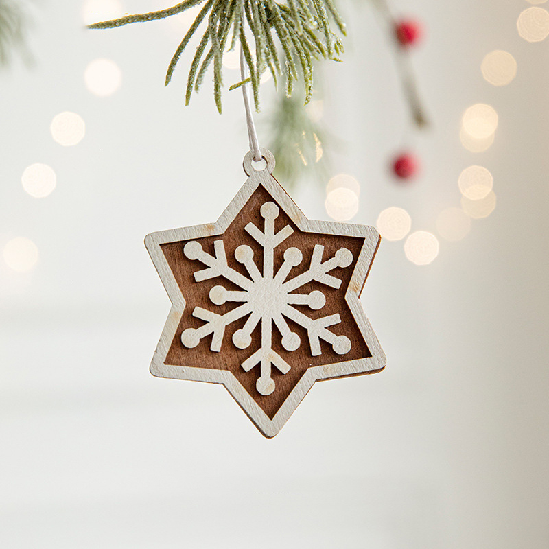 🌲Eight wooden ornaments in different styles.🌲