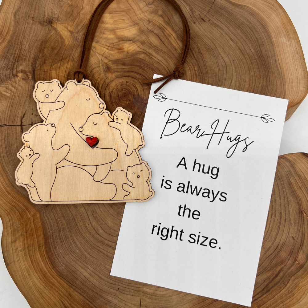 Wooden Story Card Keepsake Gift - Bear Hug
