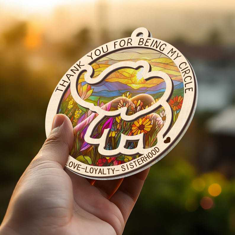 Elephant Friendship Suncatcher Ornament - Sisterhood Ornament