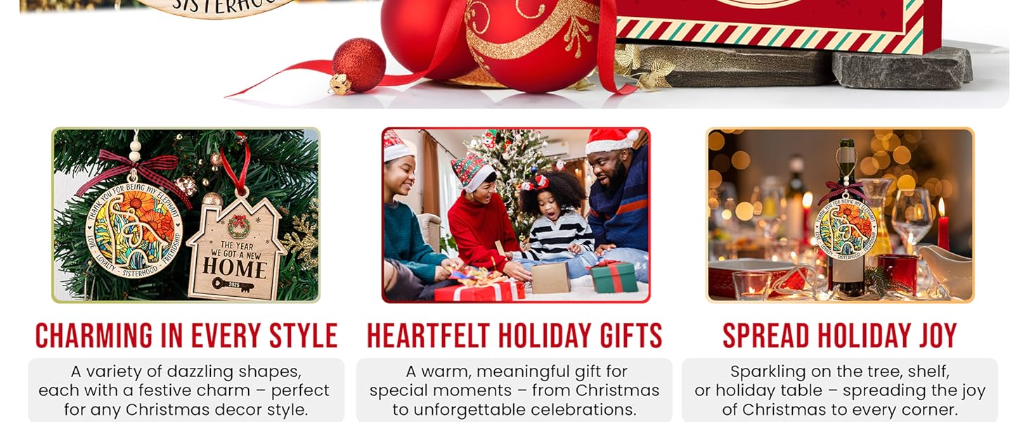 Best Friend Gifts for Women - Elephant-Themed Friendship Ornaments for Christmas Tree 3