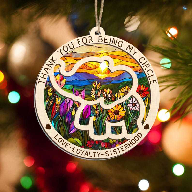 Elephant Friendship Suncatcher Ornament - Sisterhood Ornament