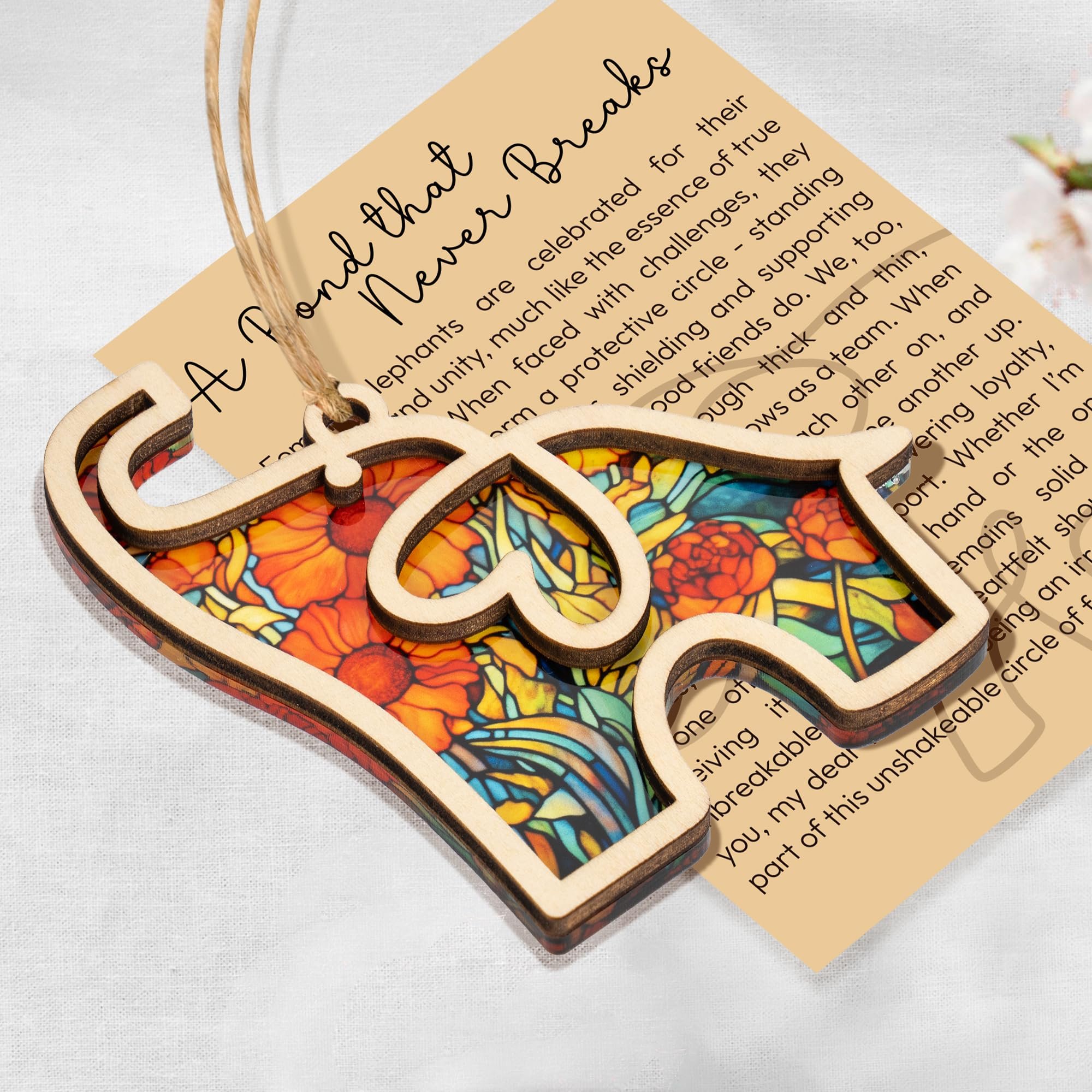 🐘Friendship gift • Friendship Elephant Ornament with Story Card💟