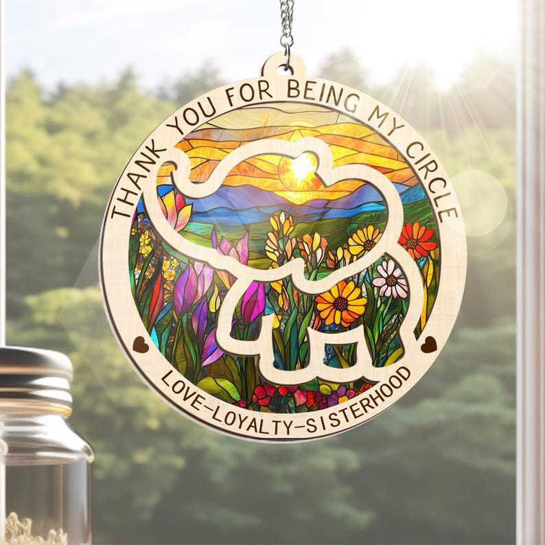 Elephant Friendship Suncatcher Ornament - Sisterhood Ornament
