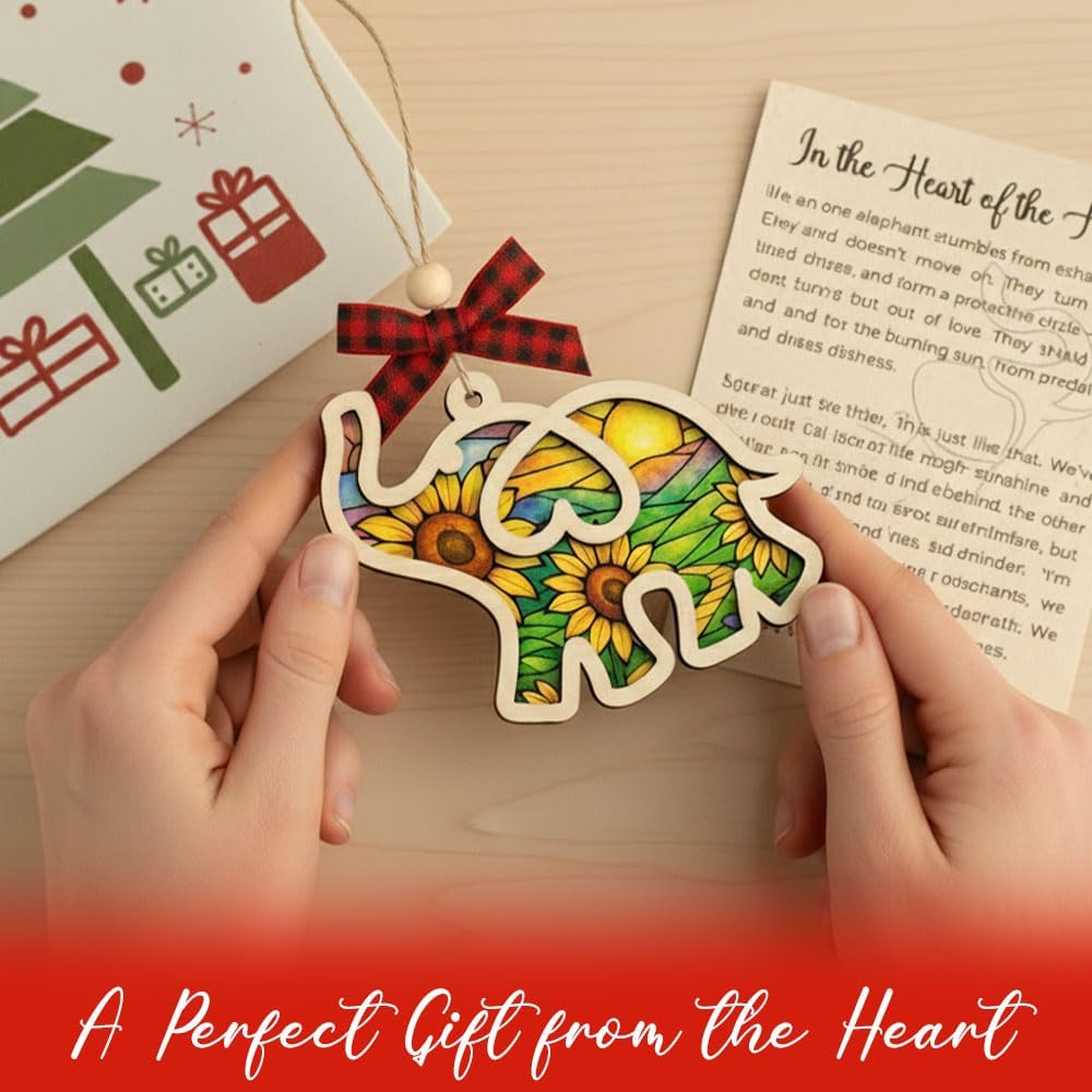 Elephant Ornament with Story Card - Best Friend Birthday Gifts for Women