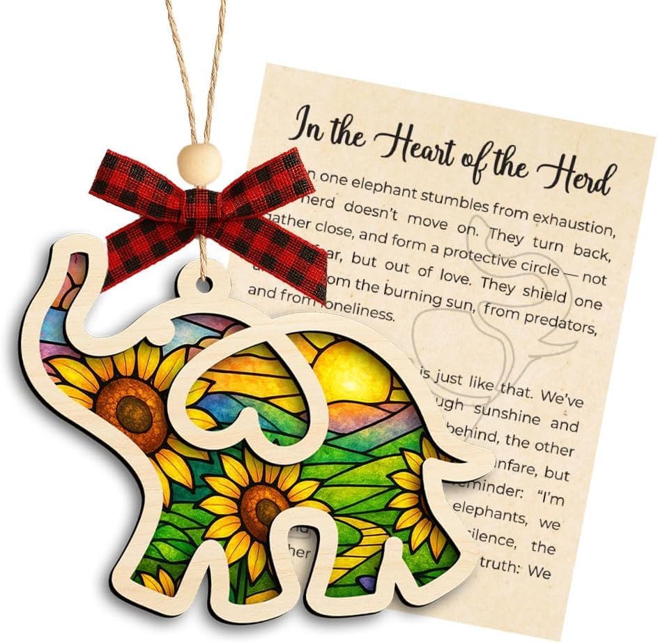 Elephant Ornament with Story Card - Best Friend Birthday Gifts for Women