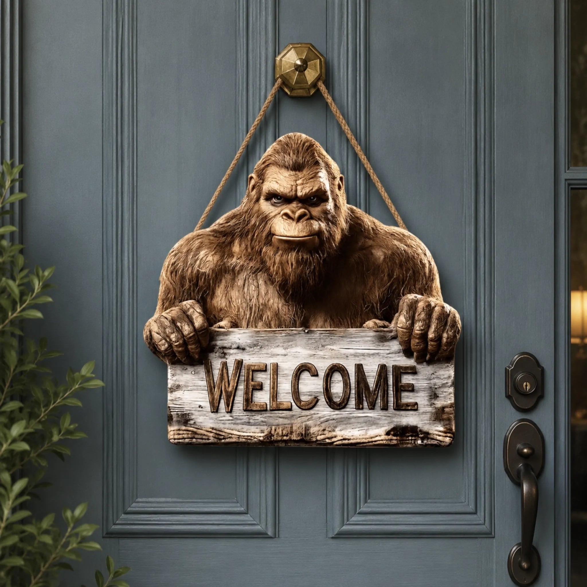 Bigfoot Welcome Wooden Sign - Gift For Bigfoot Lovers