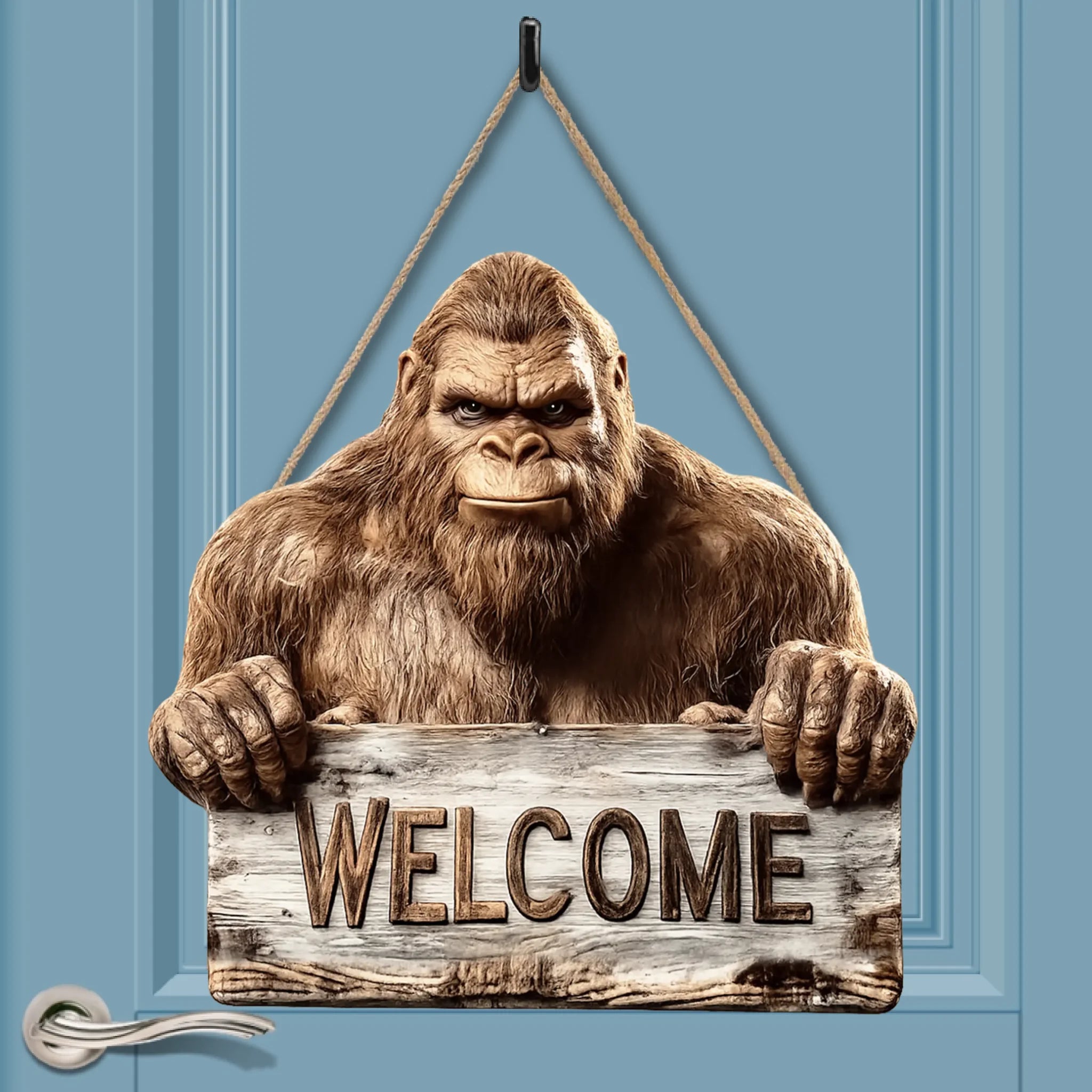 Bigfoot Welcome Wooden Sign - Gift For Bigfoot Lovers