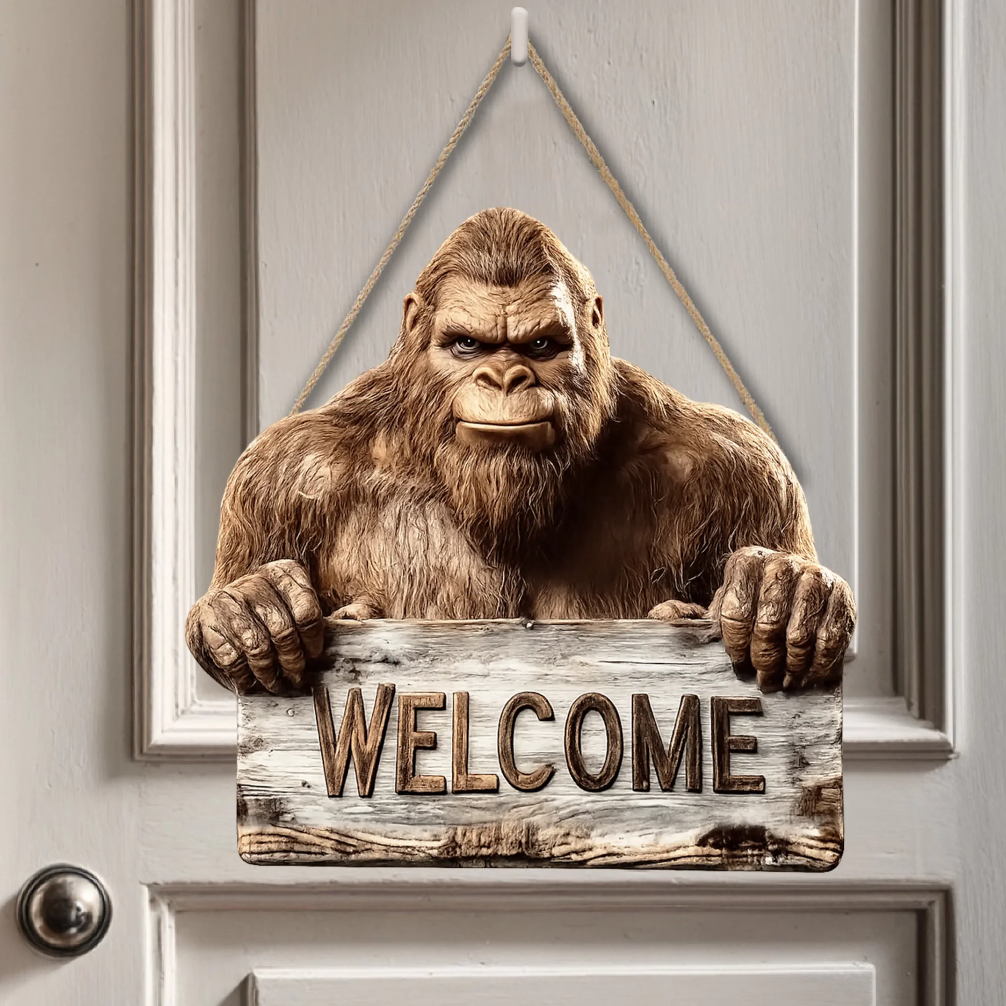 Bigfoot Welcome Wooden Sign - Gift For Bigfoot Lovers