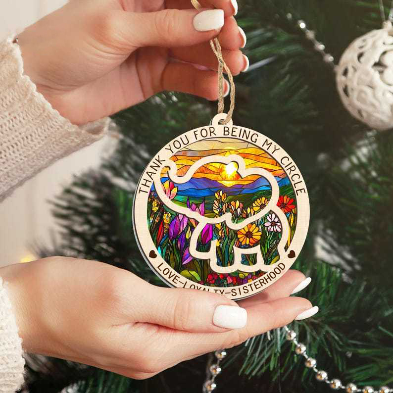 Elephant Friendship Suncatcher Ornament - Sisterhood Ornament