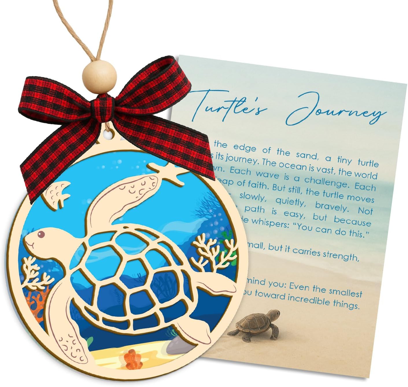 Sea Turtle Ornament Gifts for Women with Story Card