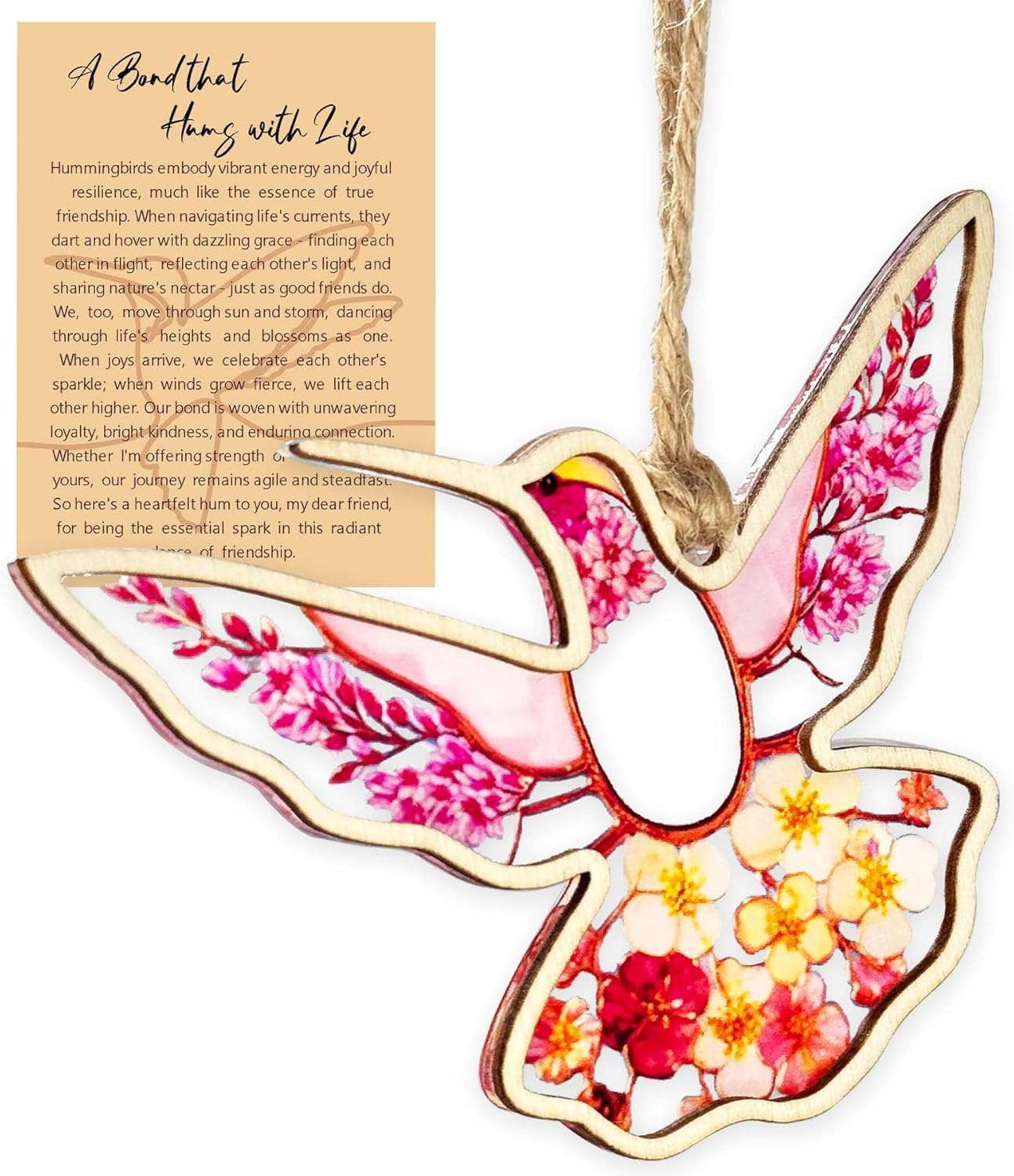 Hummingbird Ornament Decor with Story Card