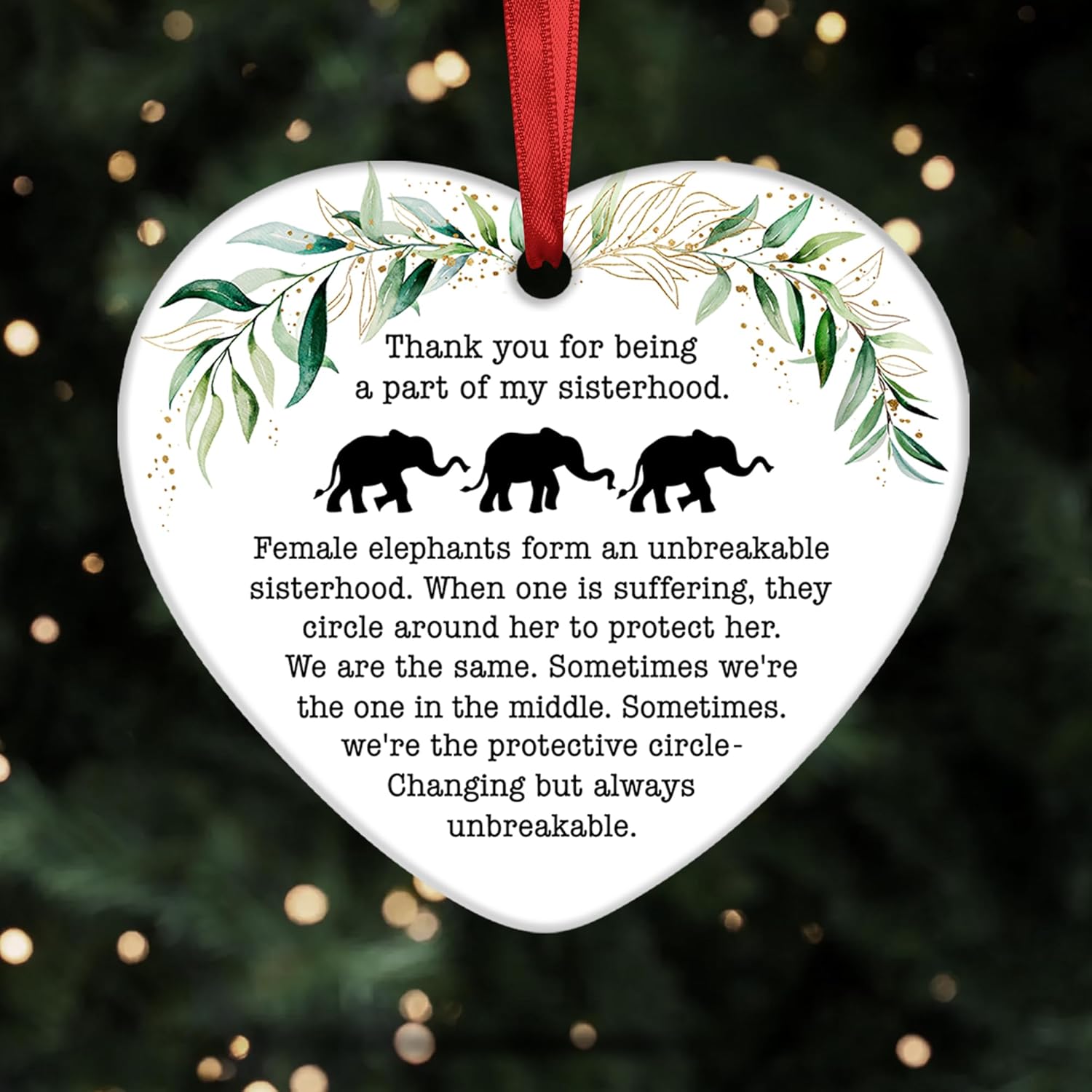 My Tribe Elephant Sisterhood Heart Ornament 