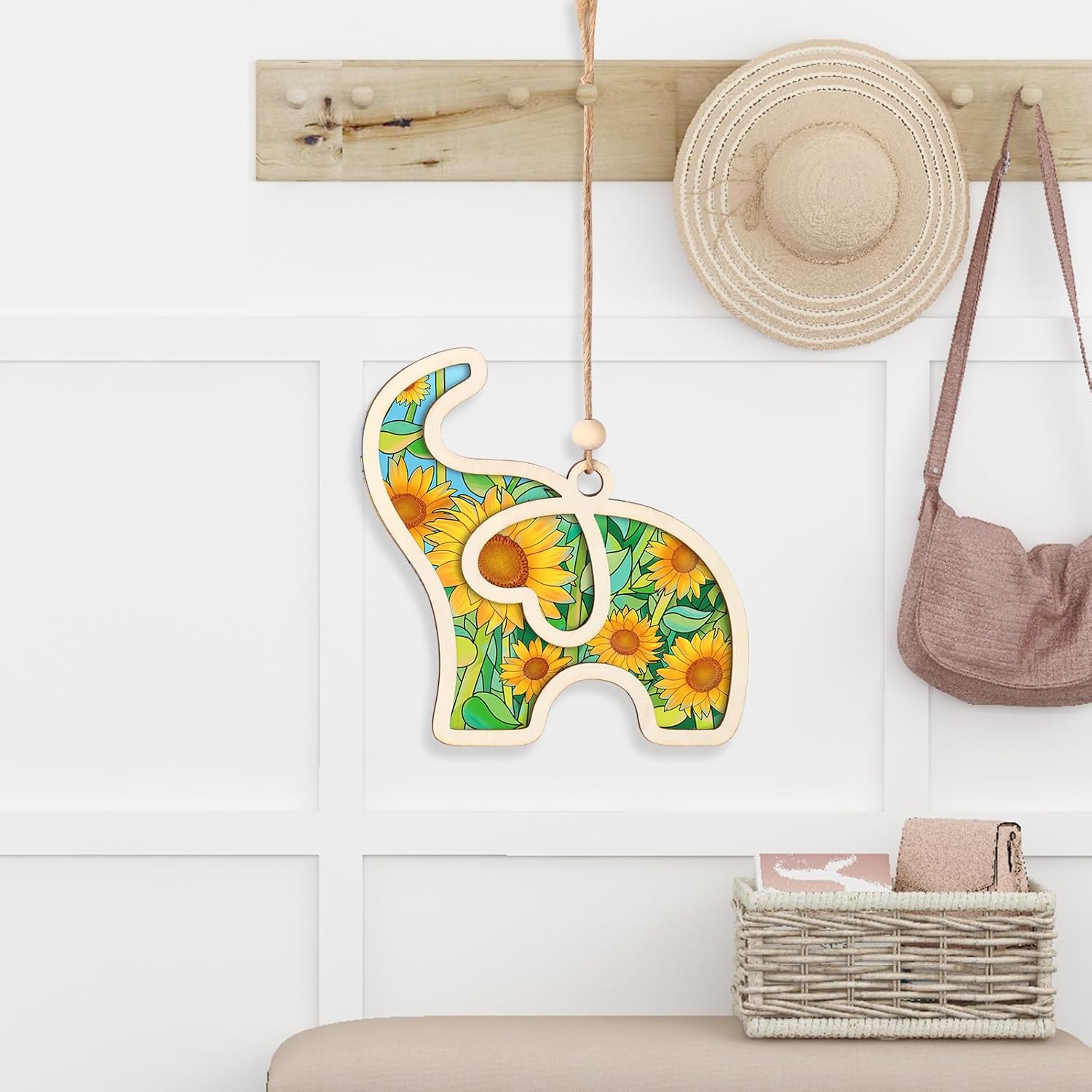 Friendship Elephant Sunflower Ornament with Story Card