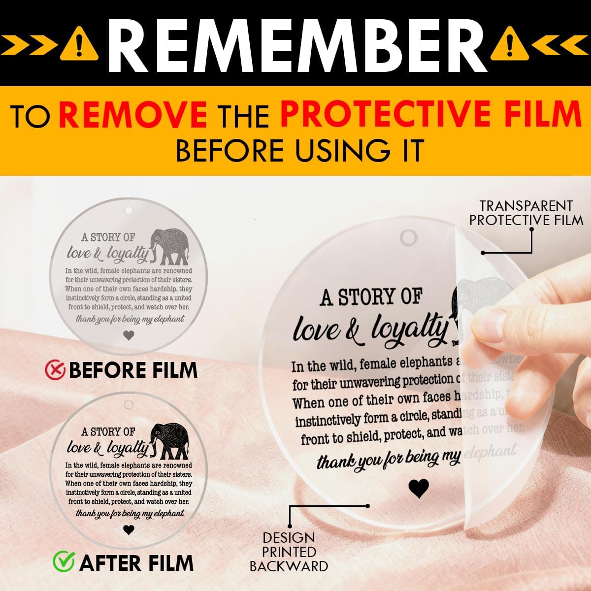 Elephant Sisterhood Ornament, Friendship Christmas Ornament Gifts for Women Friends Bestie BBF Sister Birthday Gift, Acrylic Ornaments Christmas Tree Decoration