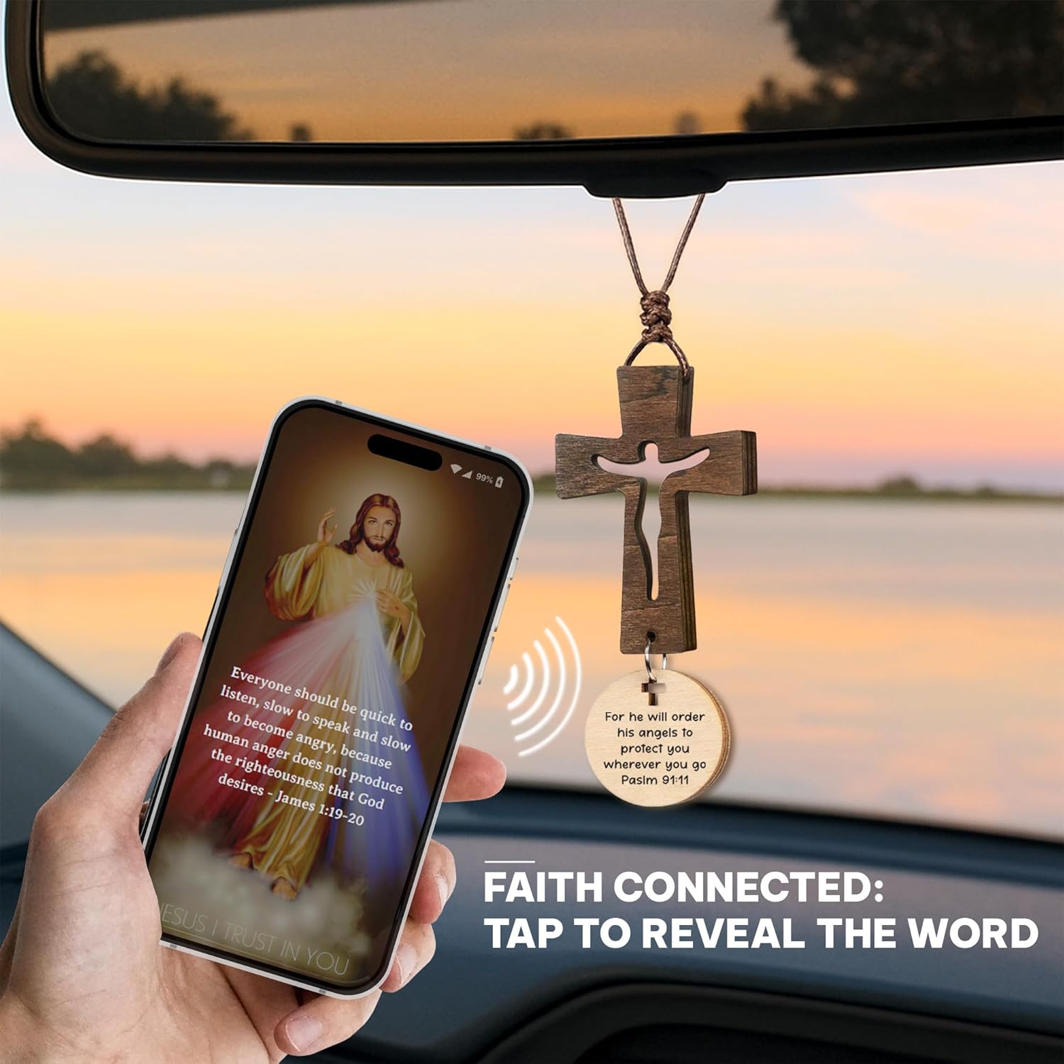 Cross With Bible Verse Ornament