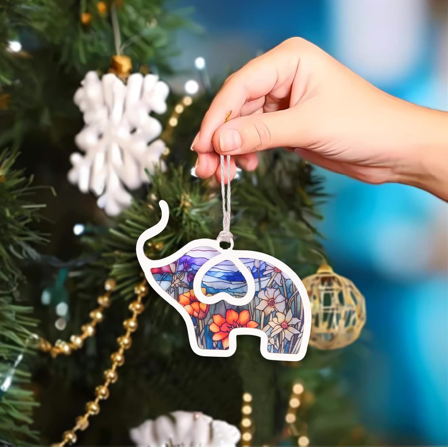 Elephant Friendship Ornament with Story Card - Suncatcher Friendship Gifts