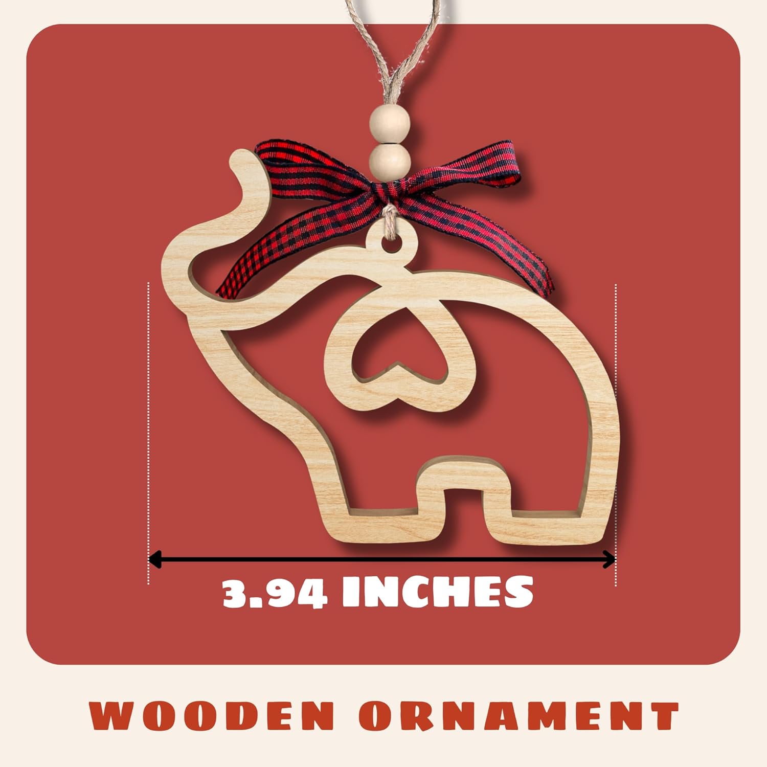 🐘Friendship Elephant Ornament - Wooden Elephant Ornament