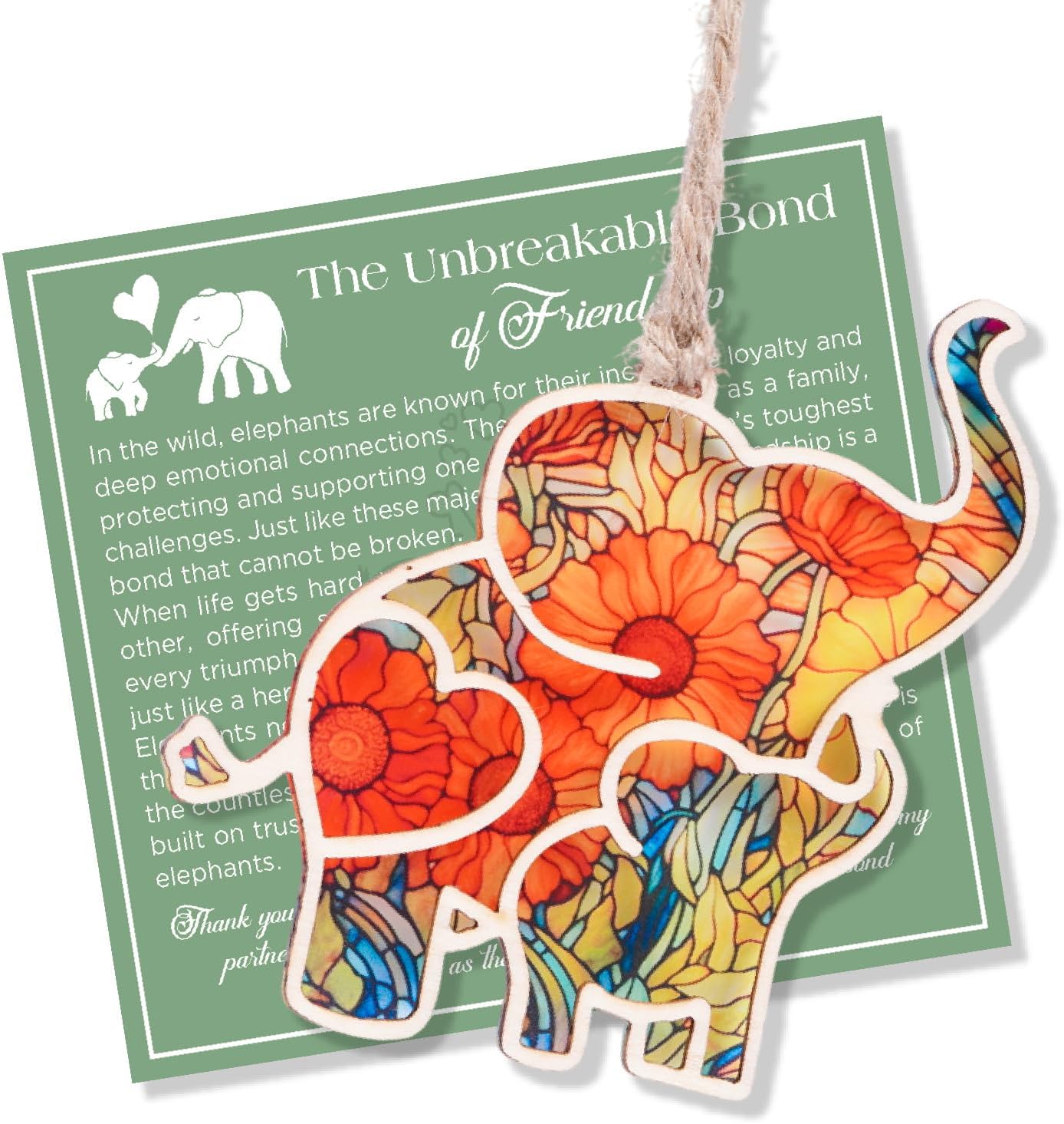 Elephant Friendship Ornament with Story Card - Gifts for Women’s Tribes