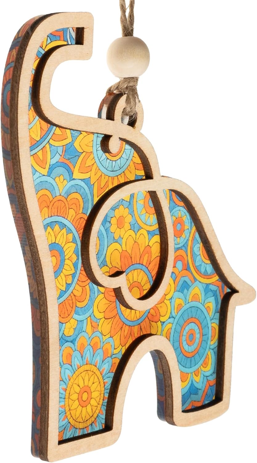 Mandala Christmas Ornaments 2025, Elephant Ornament Gift for Friends with Story Card, Cute Elephant Gifts for Women, Best Friend Birthday Gifts, Friendship Gift for Women, Birthday Presents (Mandala)