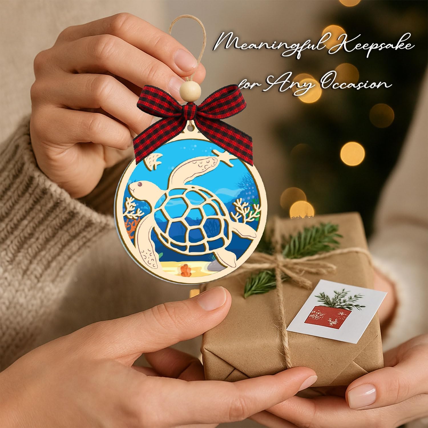 Sea Turtle Ornament Gifts for Women with Story Card