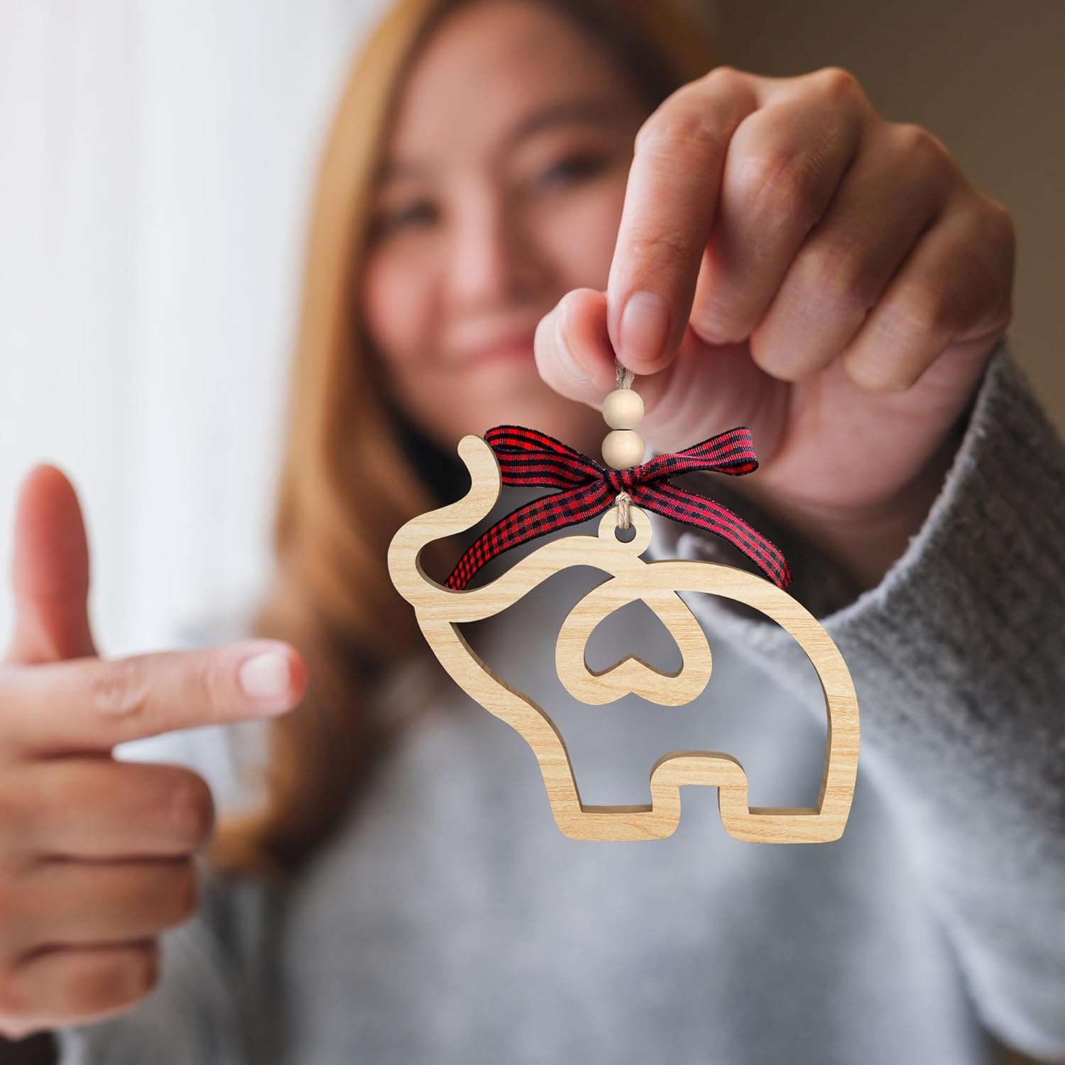 🐘Friendship Elephant Ornament - Wooden Elephant Ornament