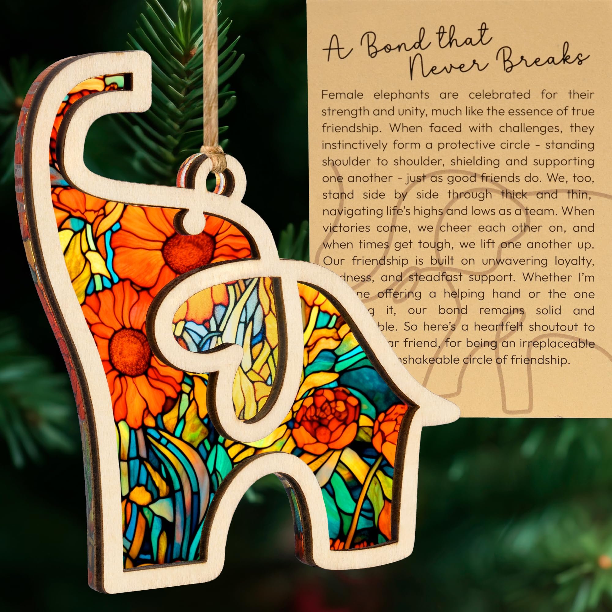 🐘Friendship gift • Friendship Elephant Ornament with Story Card💟