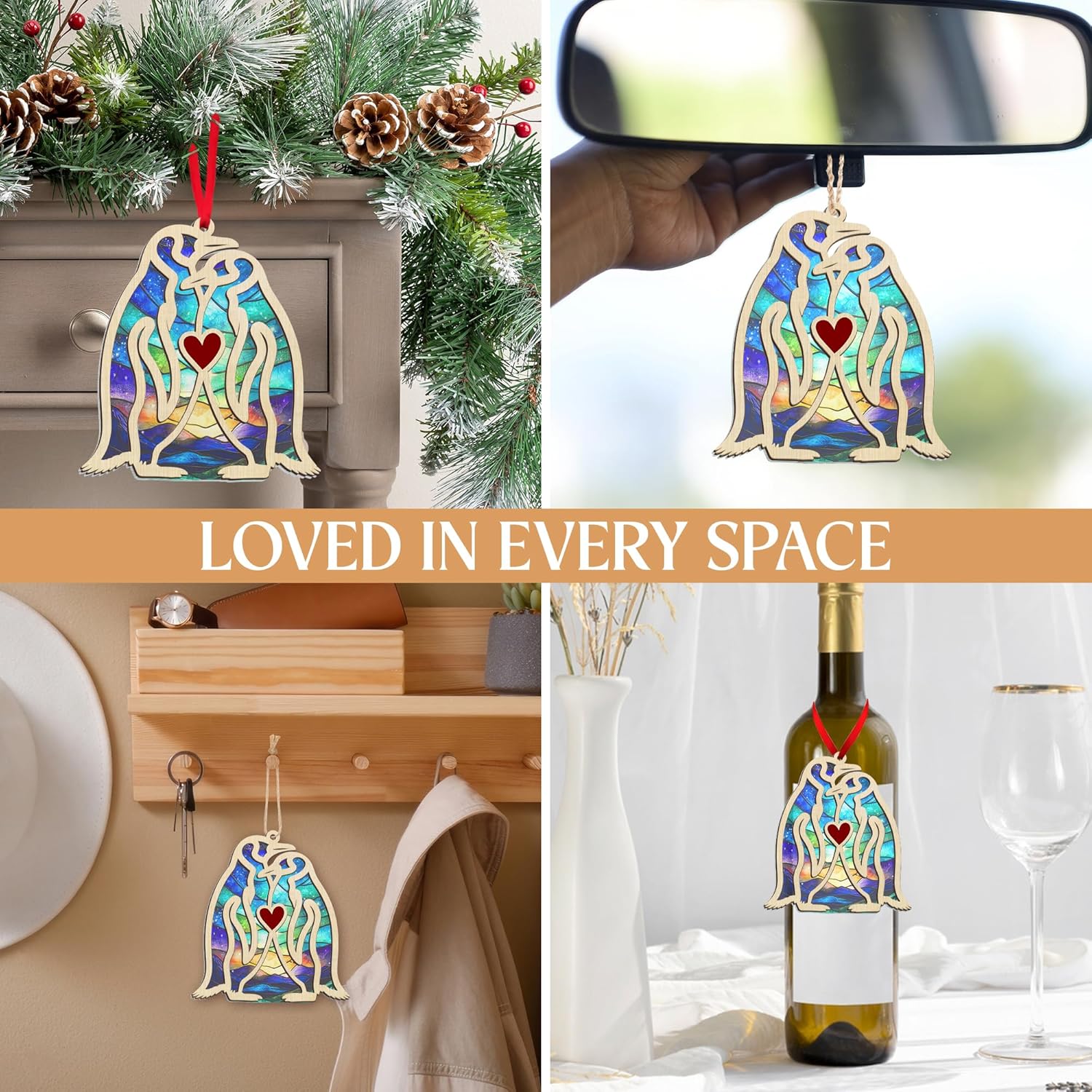 Anniversary Couple Gifts for Men Women - Penguin Ornaments