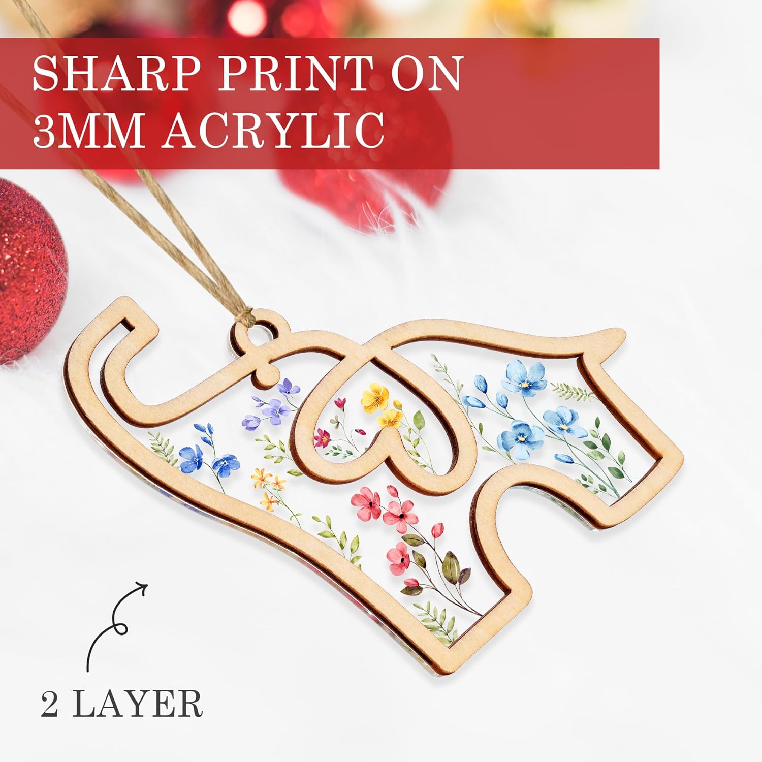 Friendship Suncatcher (Flower) Elephant Ornament with Story Card