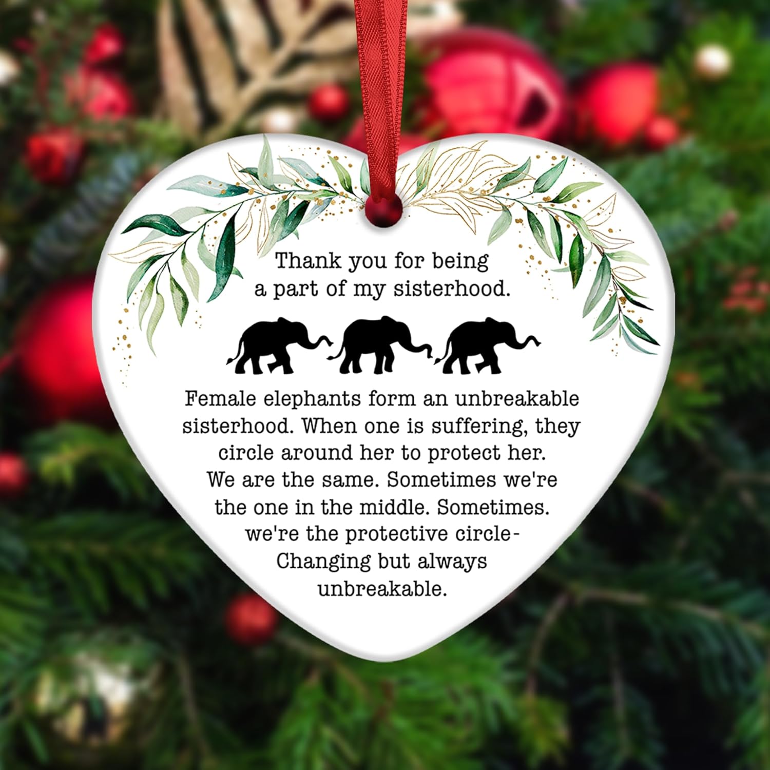 My Tribe Elephant Sisterhood Heart Ornament 