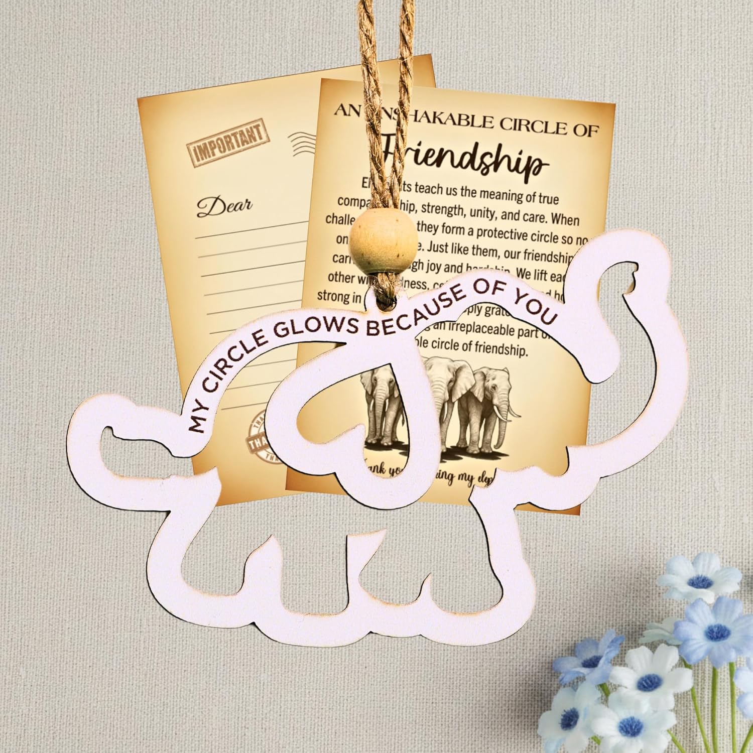 🔥HOT SALE 49% OFF - 🐘Circle of Friends - Wooden Elephant Ornament