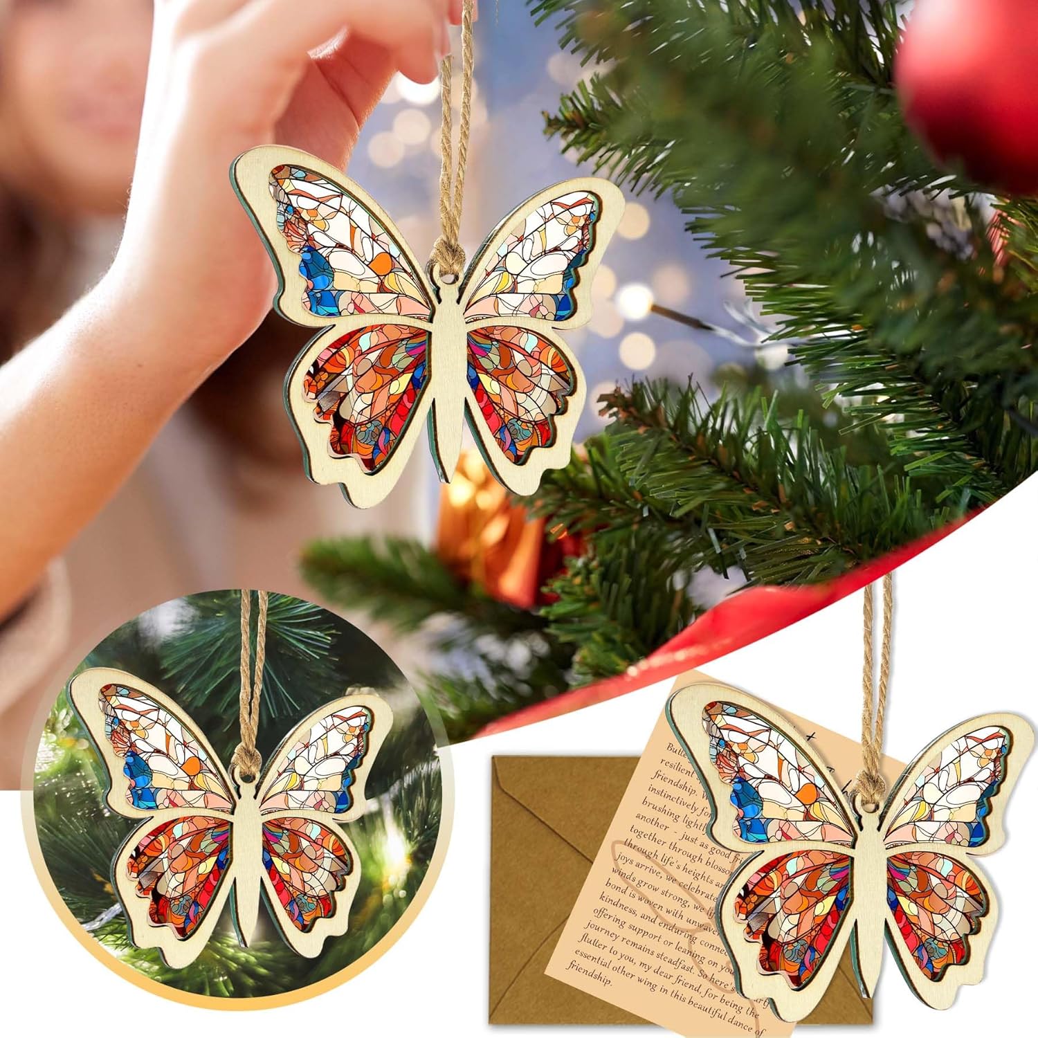 Friendship Butterfly Ornament with Story Card - Friend Gifts