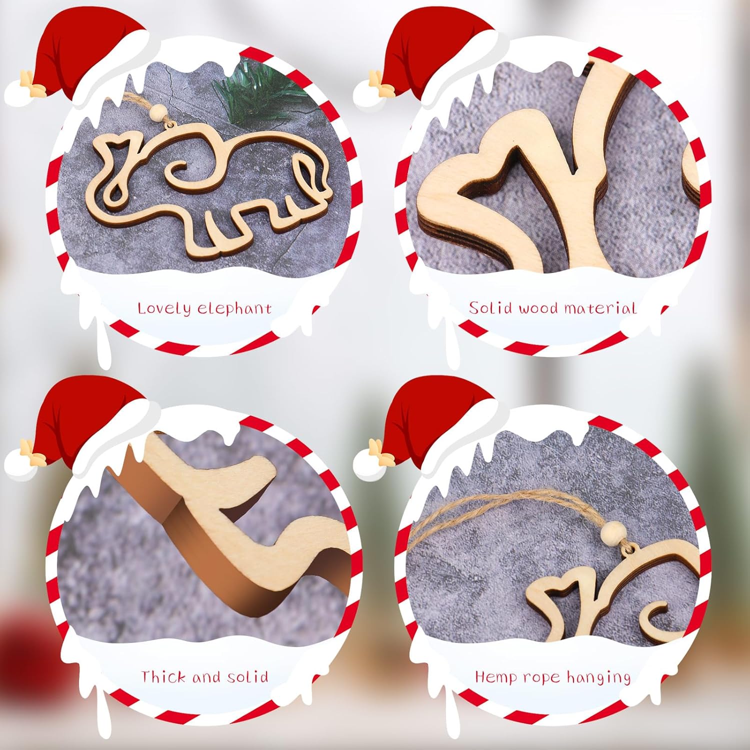 Friendship Elephant Ornament Friendship Gifts with Story Card (Wood)