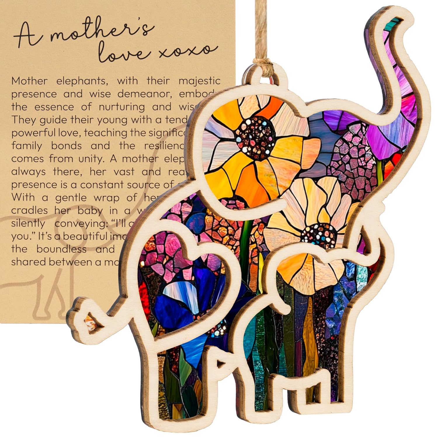 🐘Motherhood Elephant Ornament with Story Card • Sisterhood Gifts for Women Tribe💟