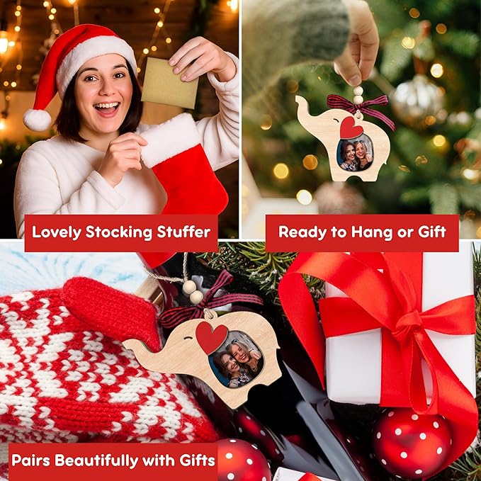 Friendship Elephant Ornament - Can Hold A Photo