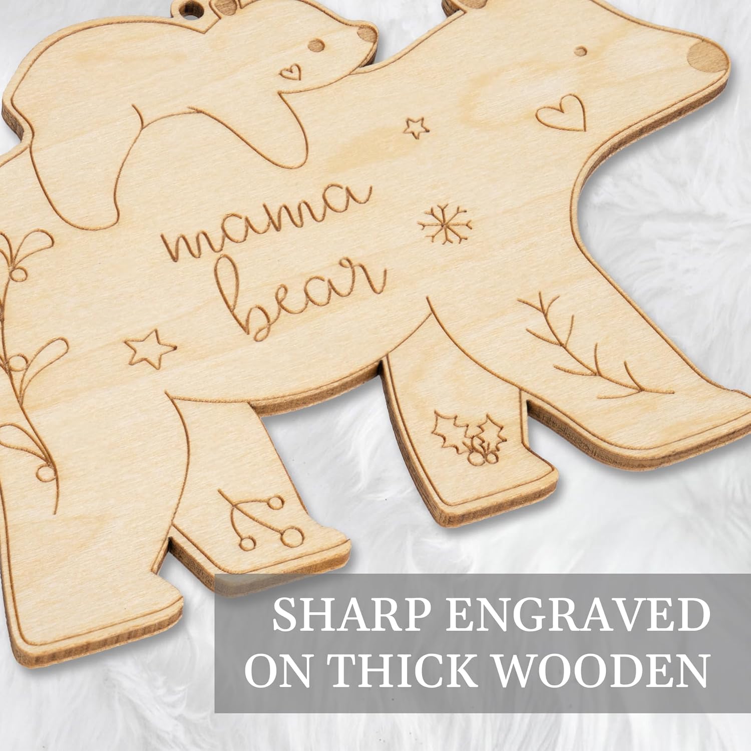 Mama Bear Wooden Ornament with Story Card