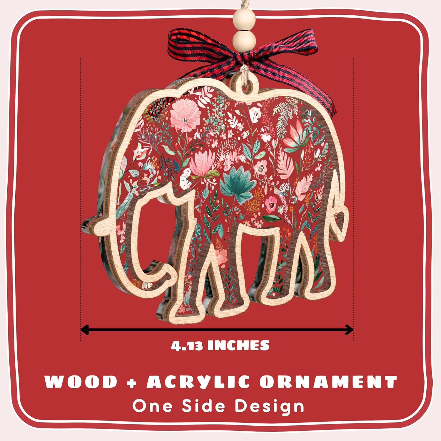 Elephant Ornaments Best Friend Friendship Gifts - Wood Ornament & Card