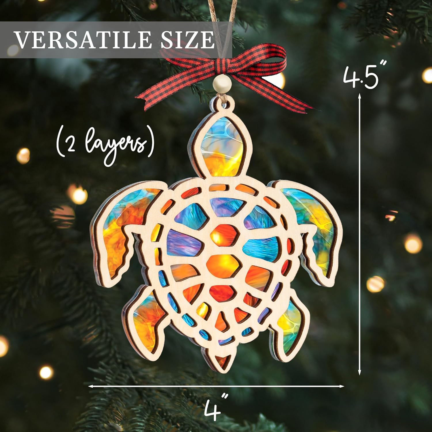 Sea Turtle Acrylic Suncatcher Ornament with Story Card